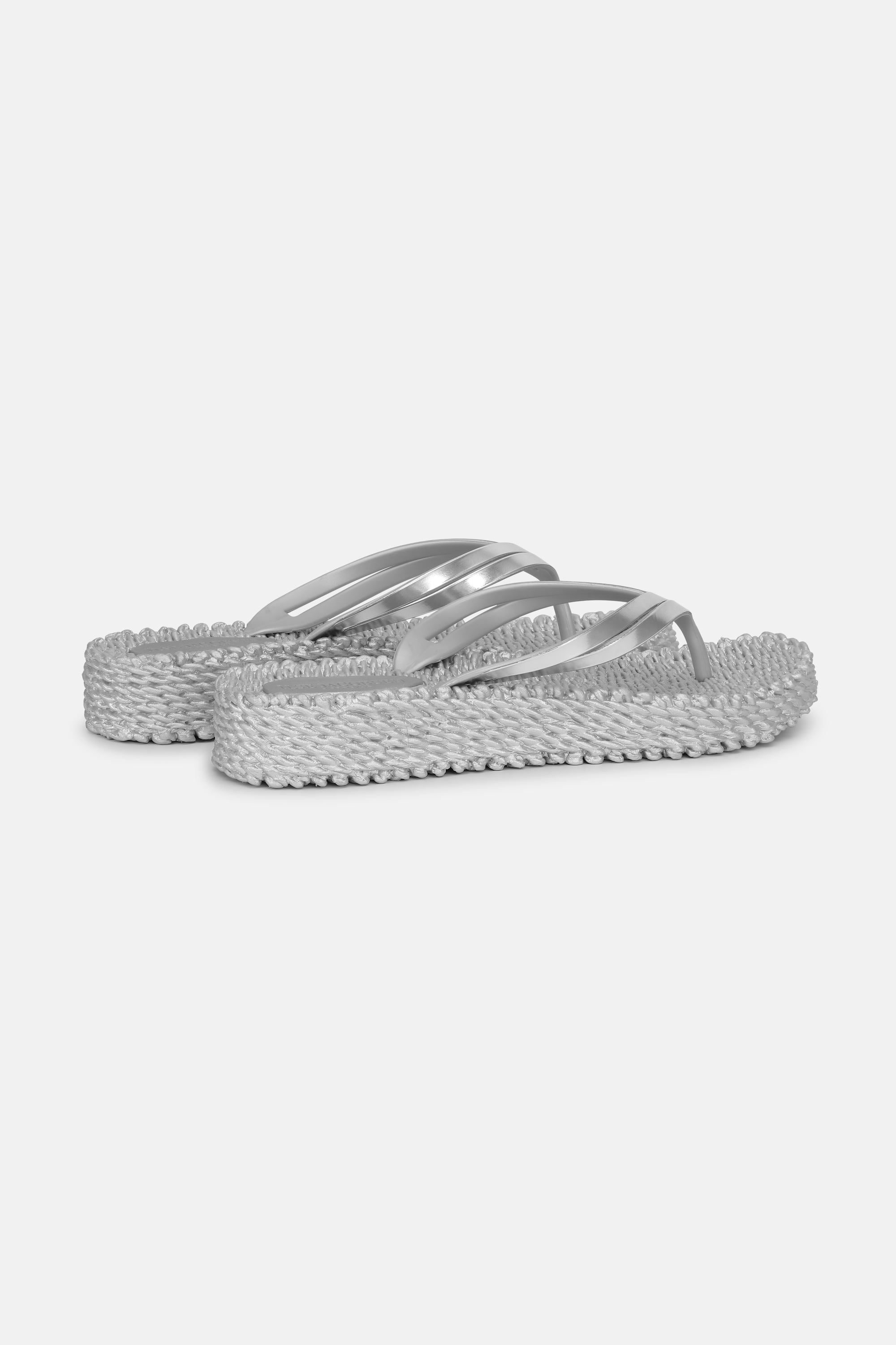 Chanclas con Plataforma Metálicas - Silver